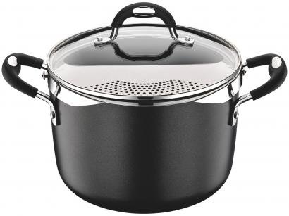 Espagueteira Tramontina Alumínio Antiaderente - 5,4L Preta 22cm com Tampa Mônaco 28709022
