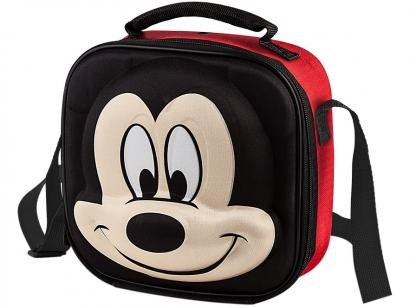 Lancheira Infantil 3D Escolar Mickey Mouse - Vermelho e Preto Lillo Baby Care Disney