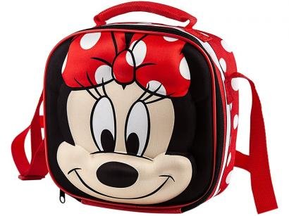 Lancheira Infantil 3D Escolar Minnie Mouse - Vermelha e Preta Lillo Baby Care Disney