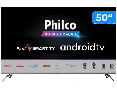 Smart TV UHD D-LED 50" Philco PTV50G71AGBLS - Android Wi-Fi Inteligência Artificial 4 HDMI 2USB