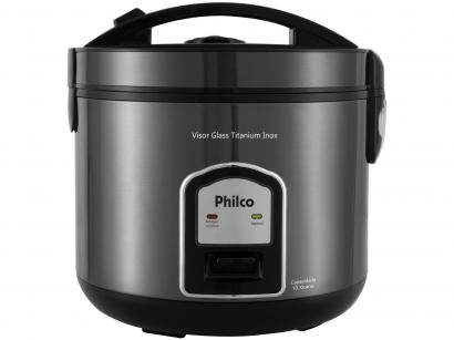 Panela Elétrica de Arroz Philco Glass Titanium - 700W 10 Xícaras