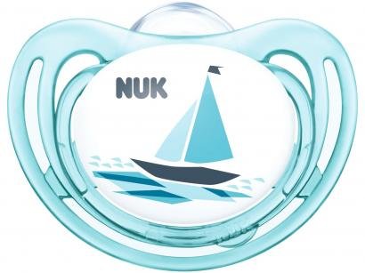 Chupeta Silicone Ortodôntico NUK Baby Care - Freestyle Classic Boy Azul 6 Meses