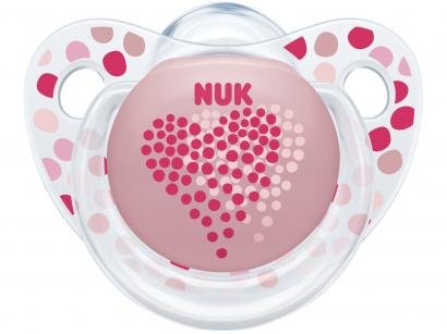 Chupeta Silicone Ortodôntico NUK Baby Care - Adore Trend Girl Rosa 6 Meses