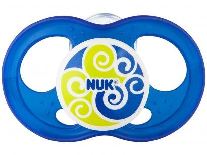 Chupeta Silicone Ortodôntico NUK Baby Care - Infinity Boy Classic Azul 6 Meses