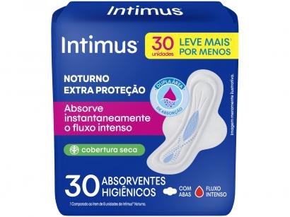 Absorvente Noturno Intimus com Abas Grande - 30 Unidades