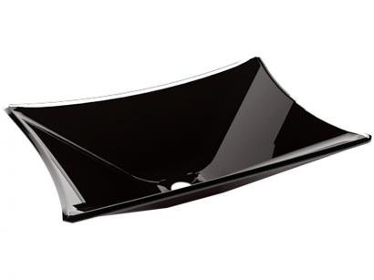 Cuba para Banheiro VB Cristais Simples de Vidro - de Apoio Retangular 40x28cm Preto