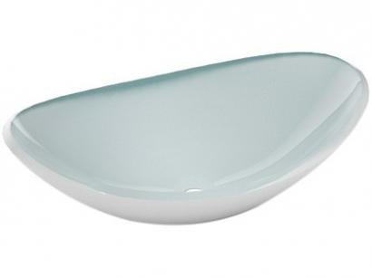 Cuba para Banheiro VB Cristais Simples de Vidro - de Apoio Oval 43x28cm Canoa Branca