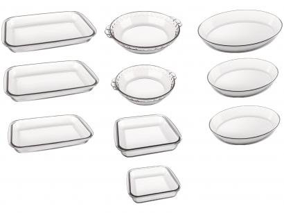 Conjunto de Assadeiras de Vidro Marinex - 68170201221956 10 Peças