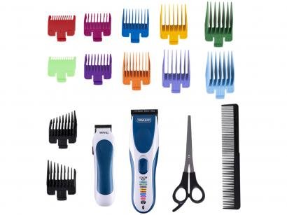 Máquina de Cortar Cabelo Wahl Clipper sem Fio - Color Pro Cordless Combo 10 Níveis de Altura