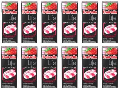 Bala Fruittella Life Morango com Creme de Leite - sem Açúcar 226,8g Flip Top 12 Unidades