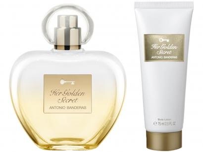 Kit Perfume Antonio Banderas Her Gold Secret - Feminino Eau de Toilette 80ml com Loção 75ml 2 Uni