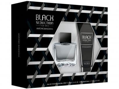 Kit Perfume Antonio Banderas Seduction in Black - Masculino Eau de Toilette 100ml Loção Pós Barba