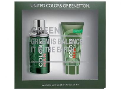 Kit Perfume Benetton Colors Man Green Masculino - Eau de Toilette 100ml com Gel Pós-Barba 75ml 2 Uni