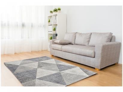 Tapete Geométrico para Sala Felpudo Retangular - Fênix Triângulos 150x200cm Jolitex