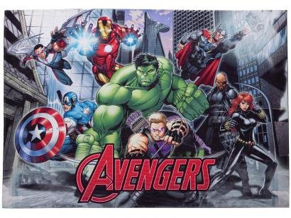 Tapete Infantil Vingadores Retangular Joy Marvel - Batalha 70x100cm Jolitex