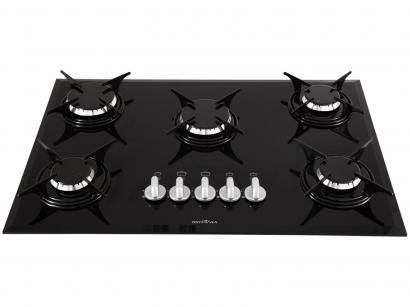 Cooktop 5 Bocas Britânia a Gás GLP Preto - BCT5P