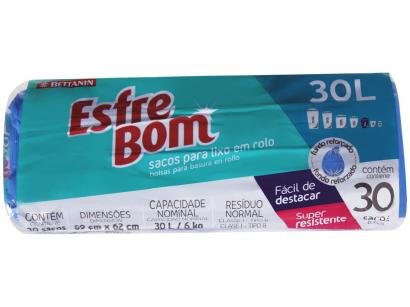 Saco de Lixo Azul 30L Reforçado EsfreBom - em Rolo Unidades 30 Unidades