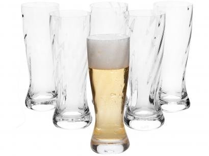 Jogo de Copos de Cristal para Cerveja Transparente - 189ml 6 Peças Oxford Catarina Twist 517