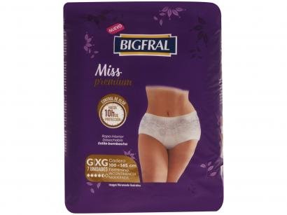 Roupa Íntima Feminina Descartável Bigfral - Miss Premium Regular G/XG 7 Unidades