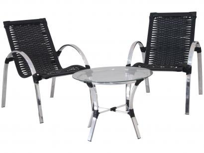 Conjunto de Mesa para Área Externa Alumínio - com 2 Cadeiras Famais Garden