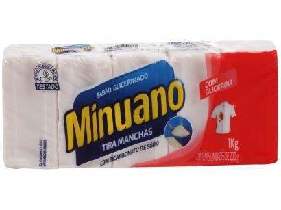 Sabão em Barra Minuano Tira Manchas 1kg 5 Unidades