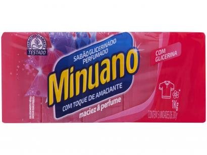 Sabão em Barra Minuano Toque de Amaciante 1kg - 5 Unidades