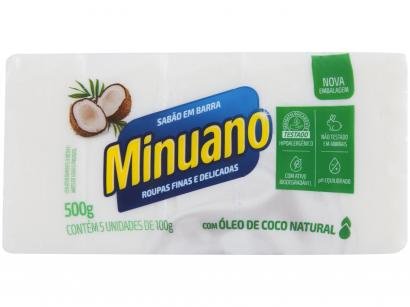 Sabão em Barra Minuano Coco 500g 5 Unidades