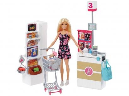 Playset Barbie Supermercado de Luxo Mattel - 23 Peças