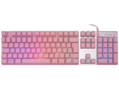 Teclado Gamer USB OEX Game - ABNT2 Rosa TC205 Prismatic
