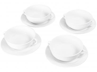 Conjunto de Bowls de Cerâmica Branco Scalla - 500ml Standard Liso 4 Peças