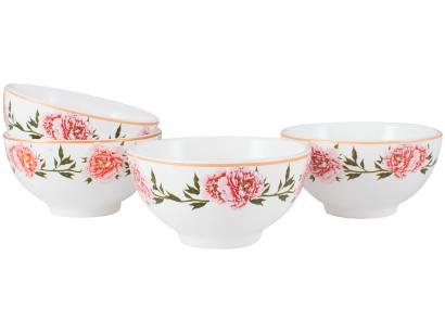 Conjunto de Bowls de Cerâmica Scalla - 500ml Concept Bouquet Rosa 4 Peças