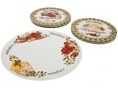 Conjunto para Pizza Cerâmica Scalla 1841945 - 7 Peças
