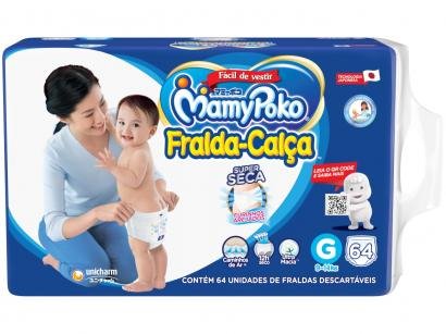 Fralda MamyPoko Super Calça Tam. G - 9 a 14kg 64 Unidades