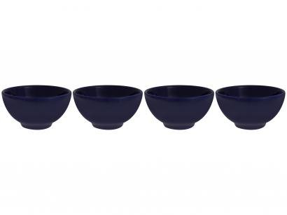Conjunto de Bowls de Cerâmica Azul Cobalto Scalla - 500ml Standard 4 Peças