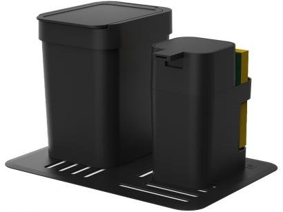 Kit Pia Cozinha Preto Soprano E-Combo - 3 Peças