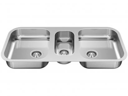 Cuba para Cozinha GhelPlus Tripla Inox de Embutir - Retangular 95,3x40cm Premium N3 - 2.5C