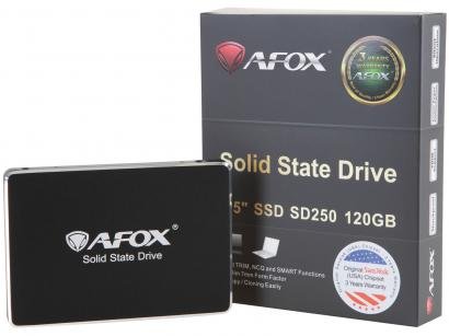 SSD 120GB AFOX SD250-120GN SATA III - Leitura 500MB/s e Gravação 440MB/s