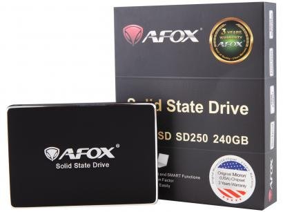 SSD 240GB AFOX SD250-240GN SATA III - Leitura 560MB/s e Gravação 500MB/s