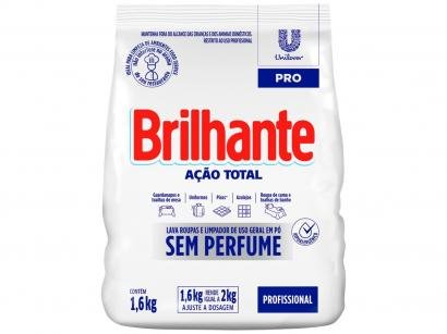 Sabão em Pó Brilhante Ação Total Pro - Sem Perfume Profissional Concentrado 1,6kg