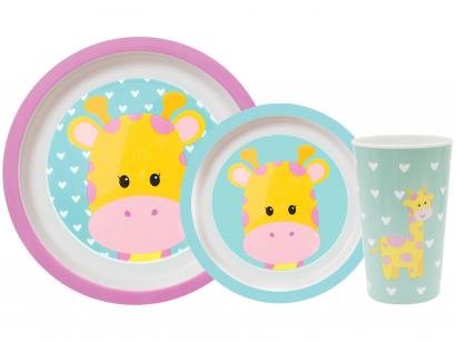 Kit Alimentação Infantil 3 Peças Buba Animal Fun - Girafa