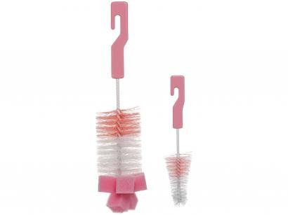 Kit Escovas de Mamadeira Buba Rosa - 2 Peças