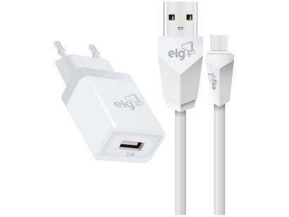 Carregador de Parede Carga Rápida Universal USB - com Cabo USB-C 1m Elg Evolution KTC10W