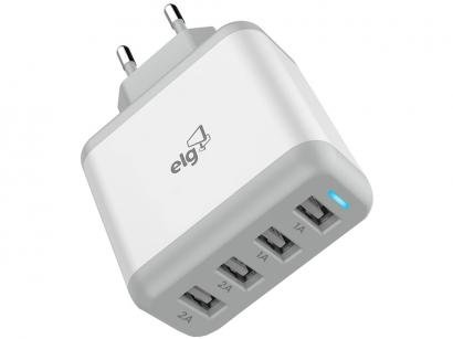 Carregador de Parede Carga Rápida Universal - 4 Entradas USB Elg Evolution WC48A
