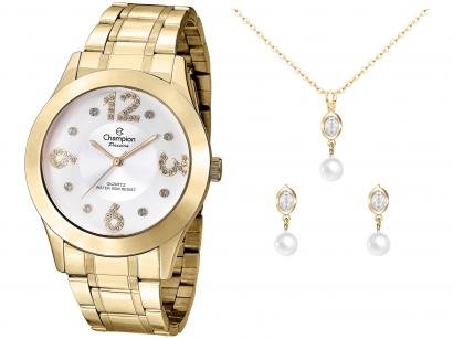Relógio Feminino Analógico Champion Passion - CN29178B Dourado com Acessórios