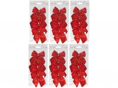 24 Laços de Natal Vermelho NATAL127M - Casambiente