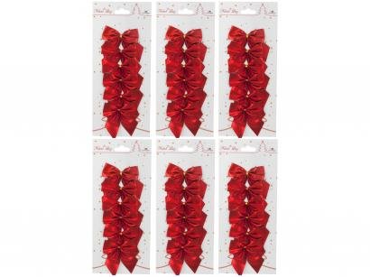 36 Laços de Natal Vermelho NATAL128M - Casambiente