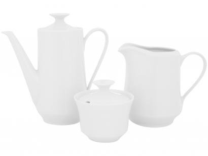 Aparelho de Café de Porcelana Schmidt Branco - 3 Peças