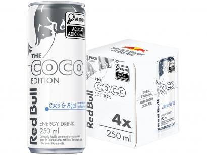 Bebida Energética Red Bull Coco Edition - Coco e Açaí 250ml 4 Unidades