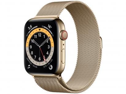 Apple Watch Series 6 44mm Dourada GPS + Cellular - Pulseira Estilo Milanês Dourada