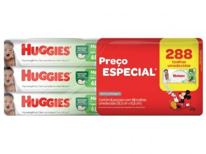 Kit Lenço Umedecido Huggies Max Clean - 6 Pacotes com 48 Unidades Cada